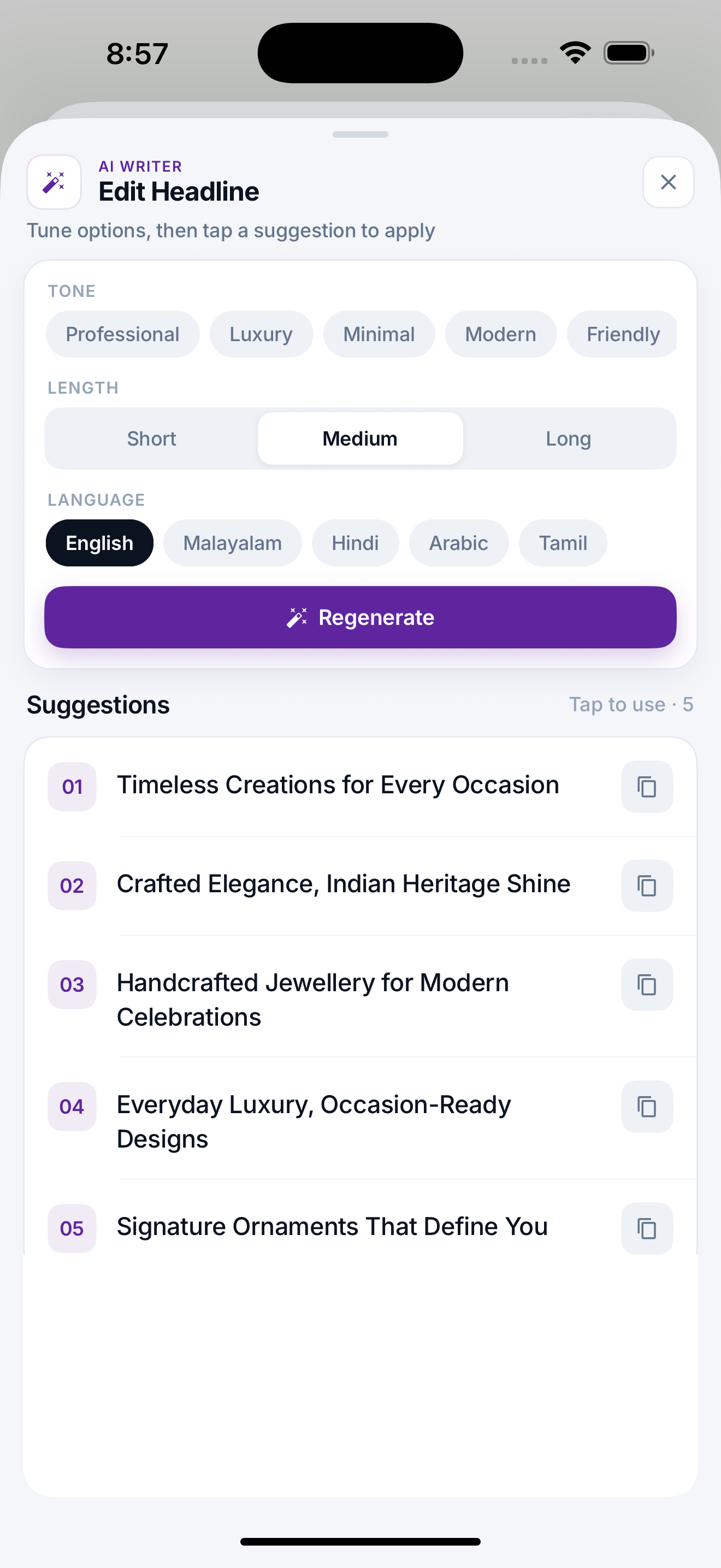 AI Writer headlines & SEO